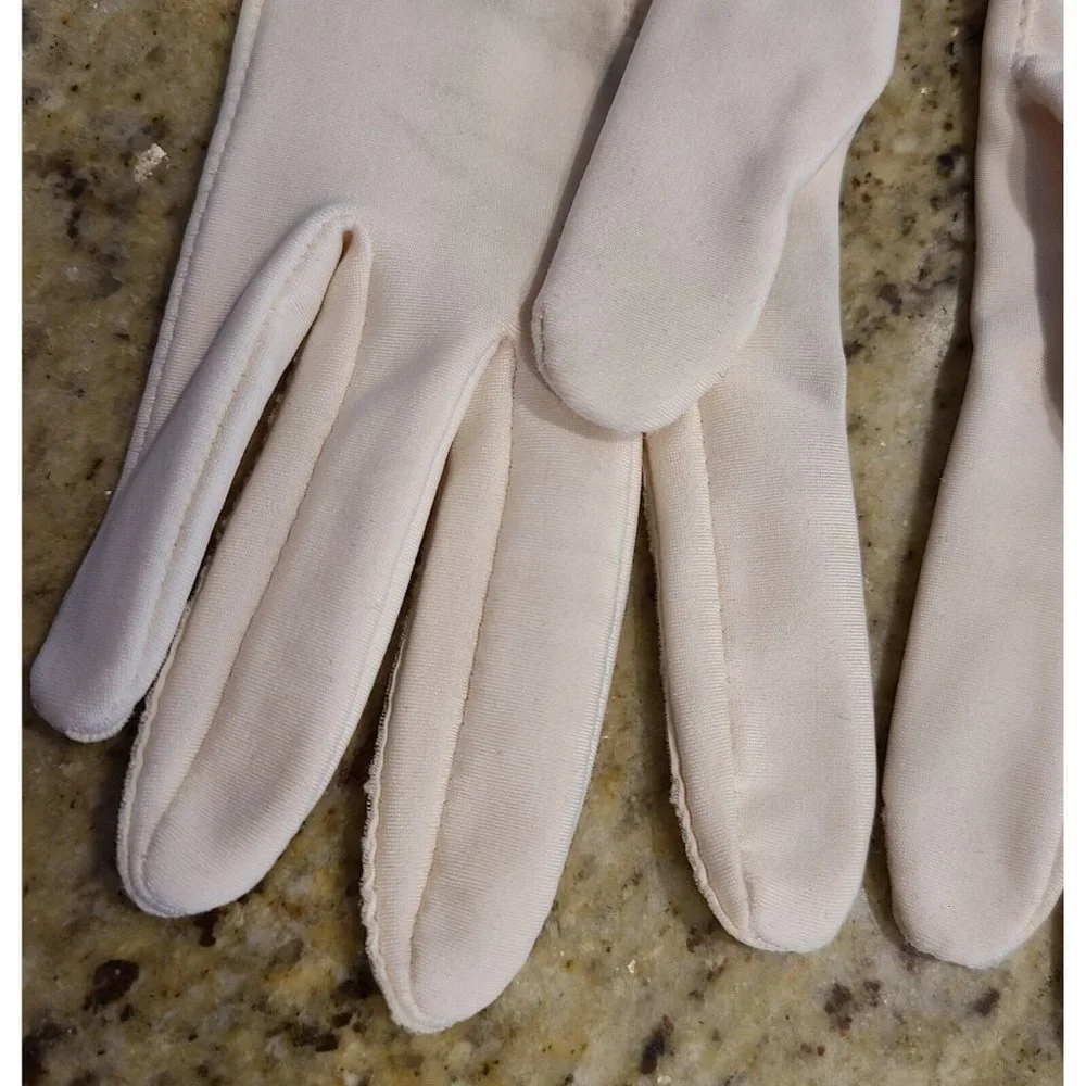 Vintage Size XL Isotoner Pink Stretch Formal Gloves. Nylon Spandex 7.5
